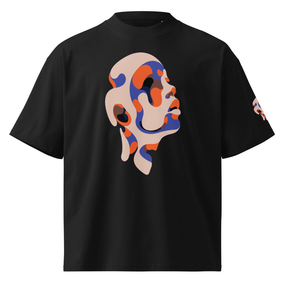 Unisex organic oversized high neck t-shirt