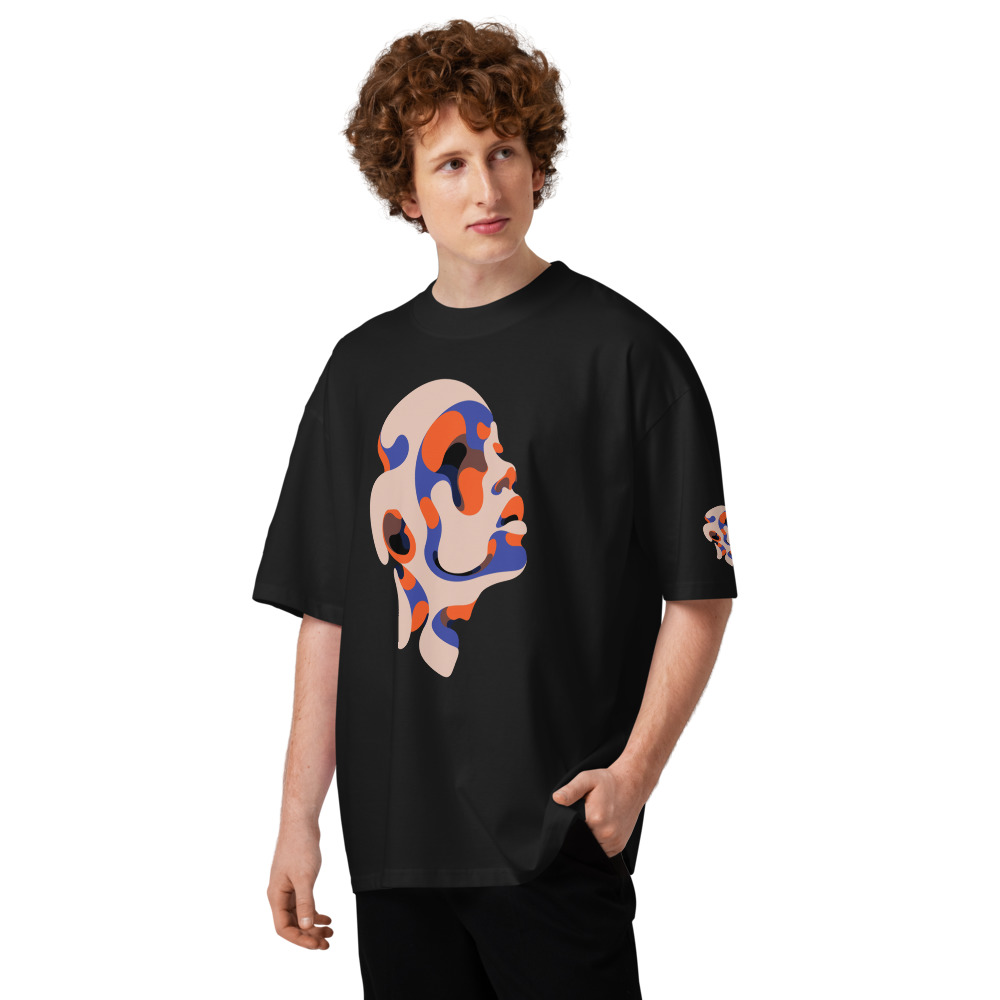 Unisex organic oversized high neck t-shirt