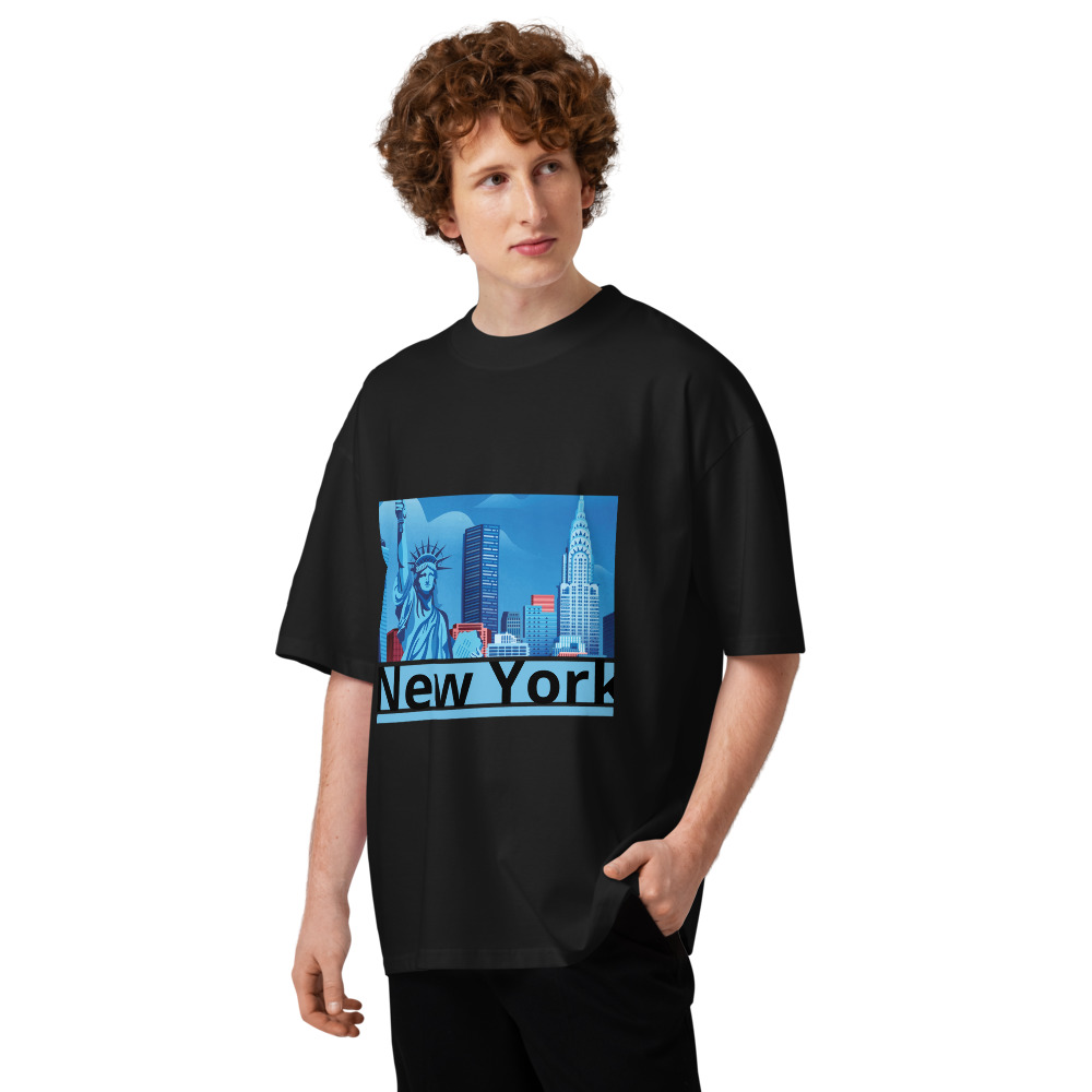 Unisex organic oversized high neck t-shirt